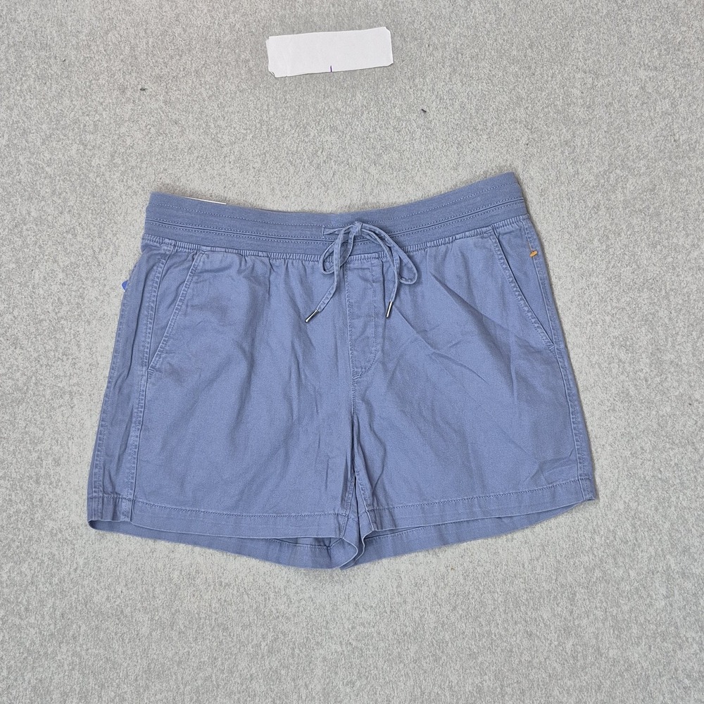 Orvis Women Shorts L/G Blue Chino Pull On Casual Button NWT
